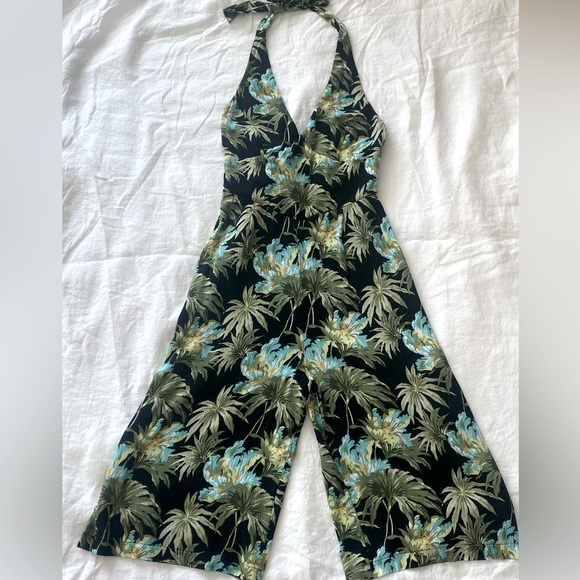 Topshop Pants - TopShop Tropical  Halter Jumpsuit